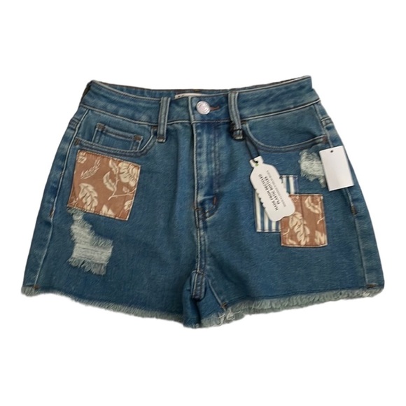 SO Pants - ♥️so♥️blue frayed patchwork shorts size (3/26)